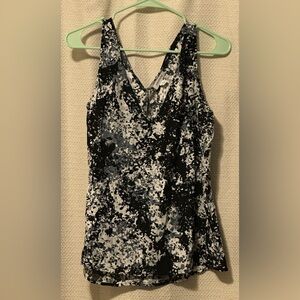 Nordstrom Black and White Abstract Blouse